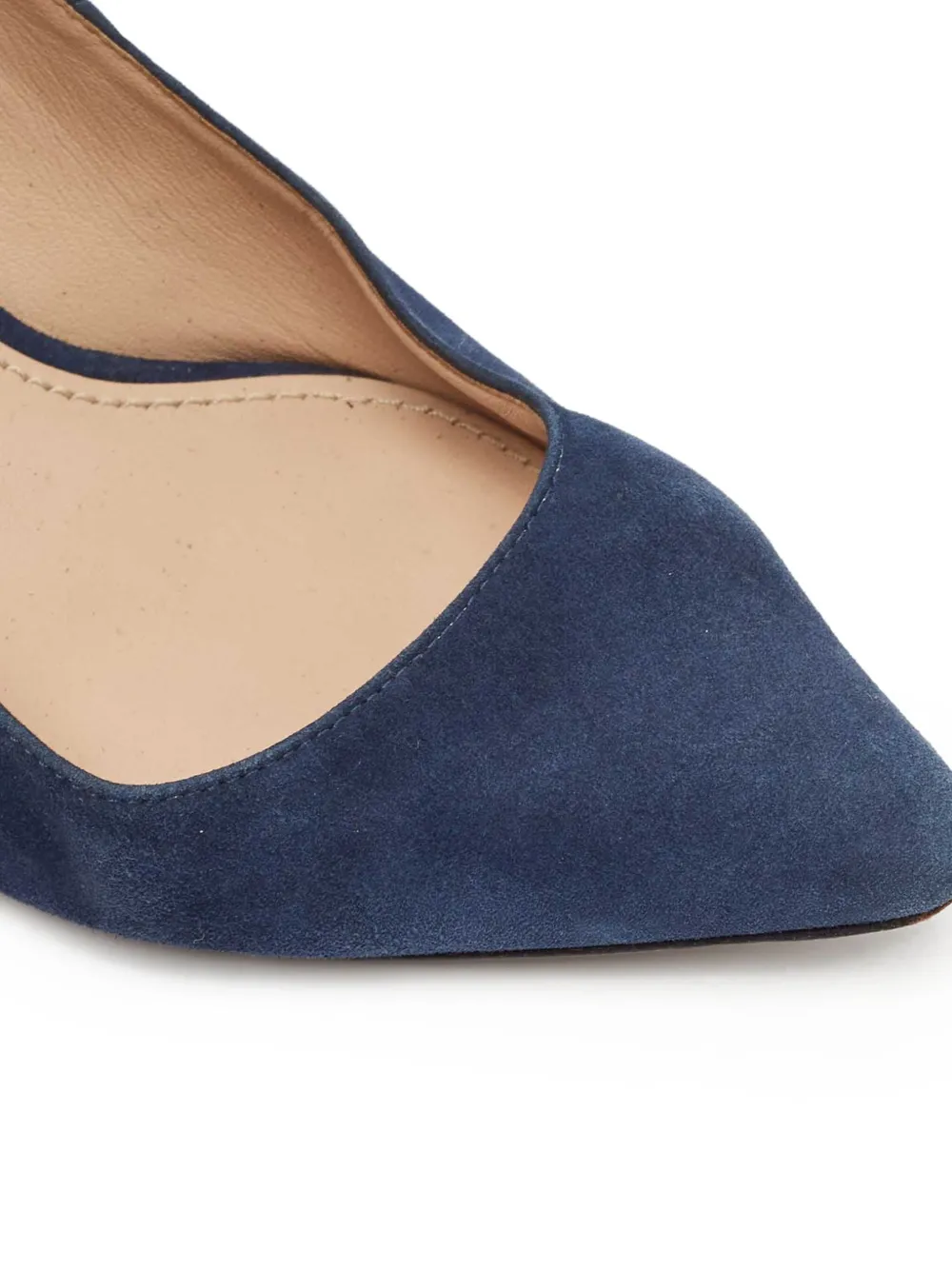 Pre-owned Tory Burch  70mm Elizabeth Pointed-toe Suede Pumps In Blue