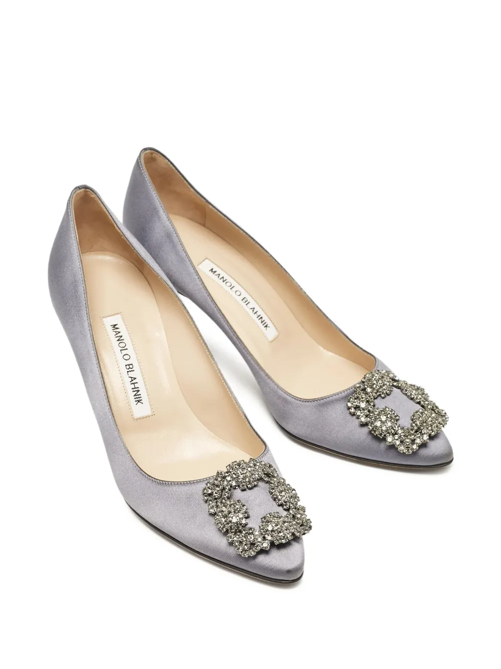 Manolo Blahnik атласные туфли Hangisi 70 pre-owned с кристаллами | Image 2