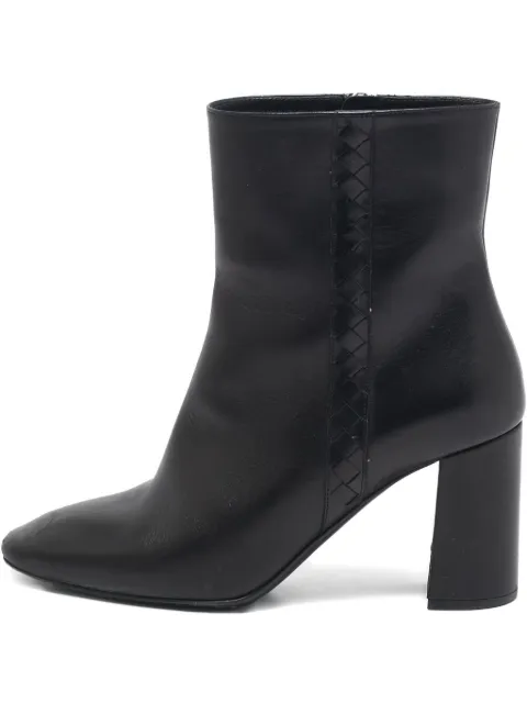 Bottega Veneta Pre-Owned leather block-heel ankle boots