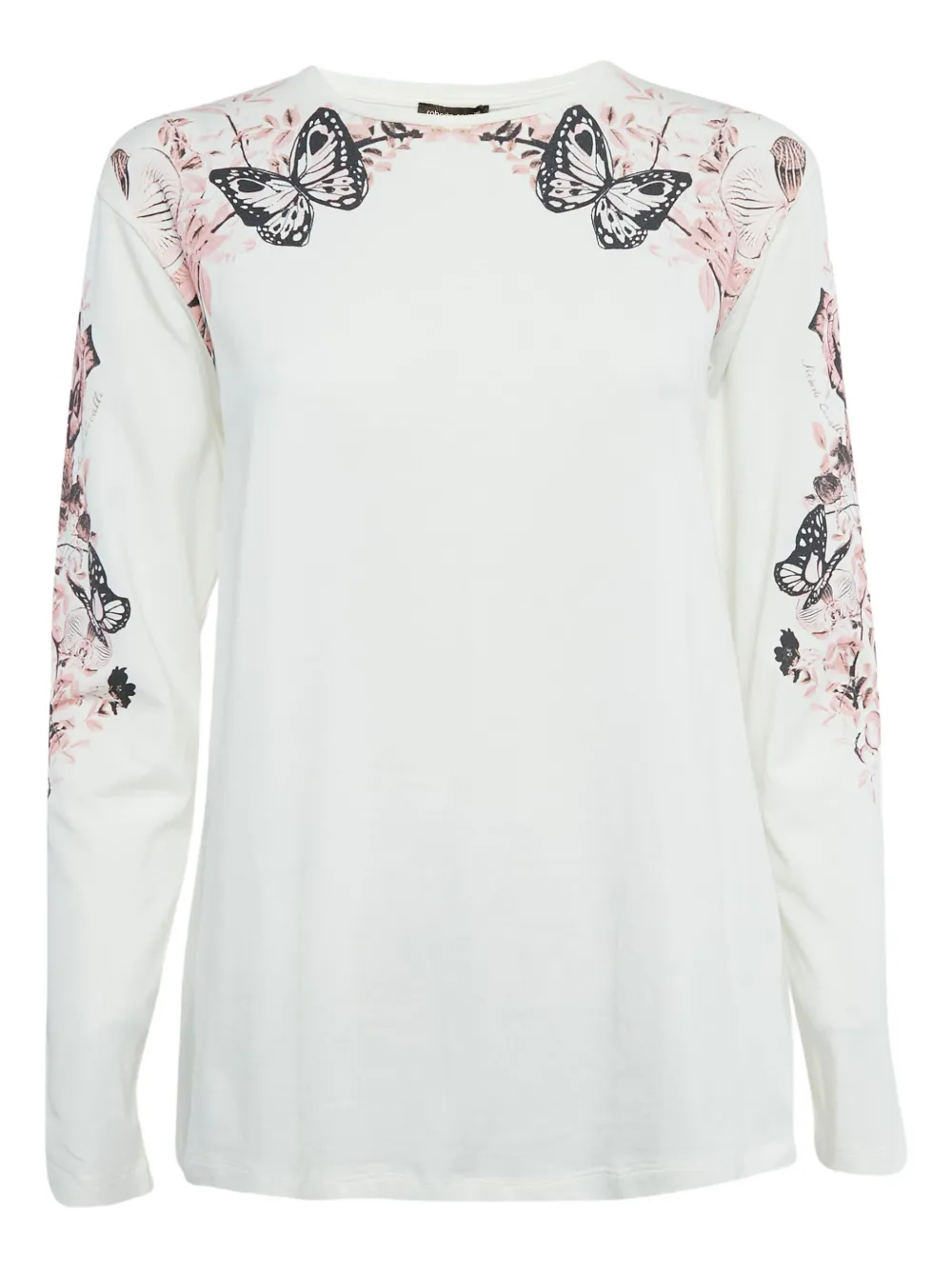 Roberto Cavalli Vintage butterfly floral-trint T-shirt | White | Image 1