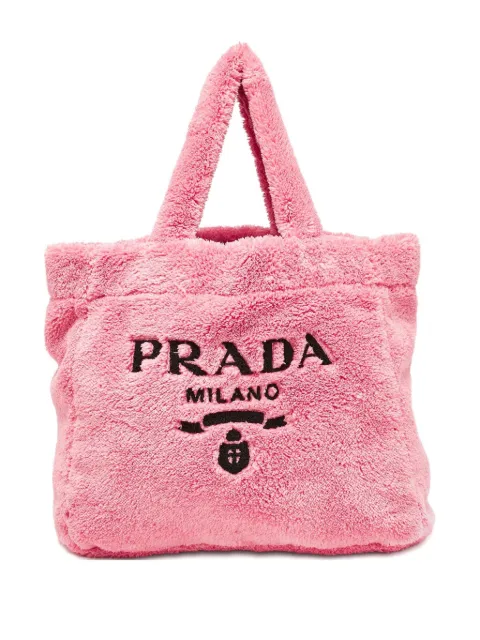 Prada Pre-Owned terry-cloth logo tote bag