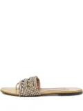 Gina crystal-embellished slides - Green