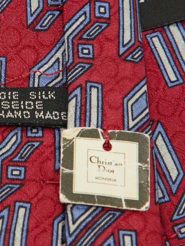 Christian Dior Pre-Owned ジオメトリック シルクネクタイ | レッド