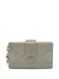 Christian Dior Pre-Owned patent leather Cannage quilted card holder - Grey