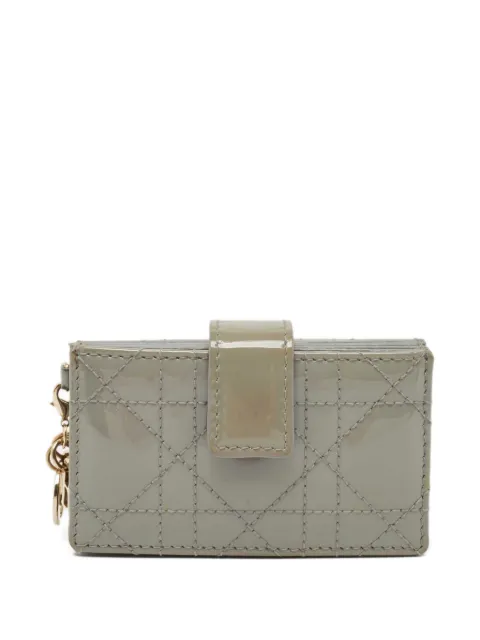 Christian Dior Pre-Owned patent leather Cannage quilted card holder
