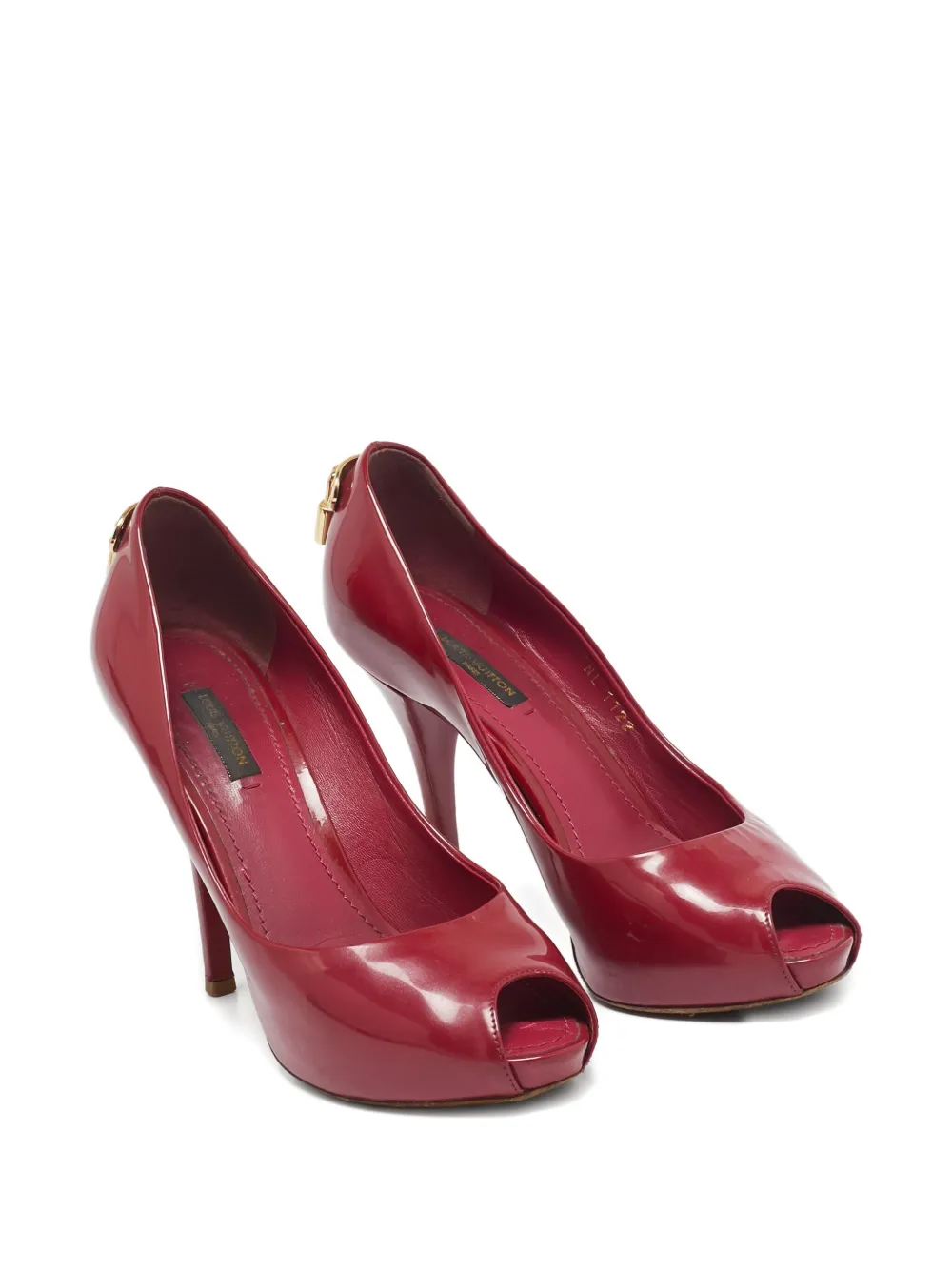 Louis Vuitton Pre-Owned 90 mm lakleren pumps met open neus - Rood