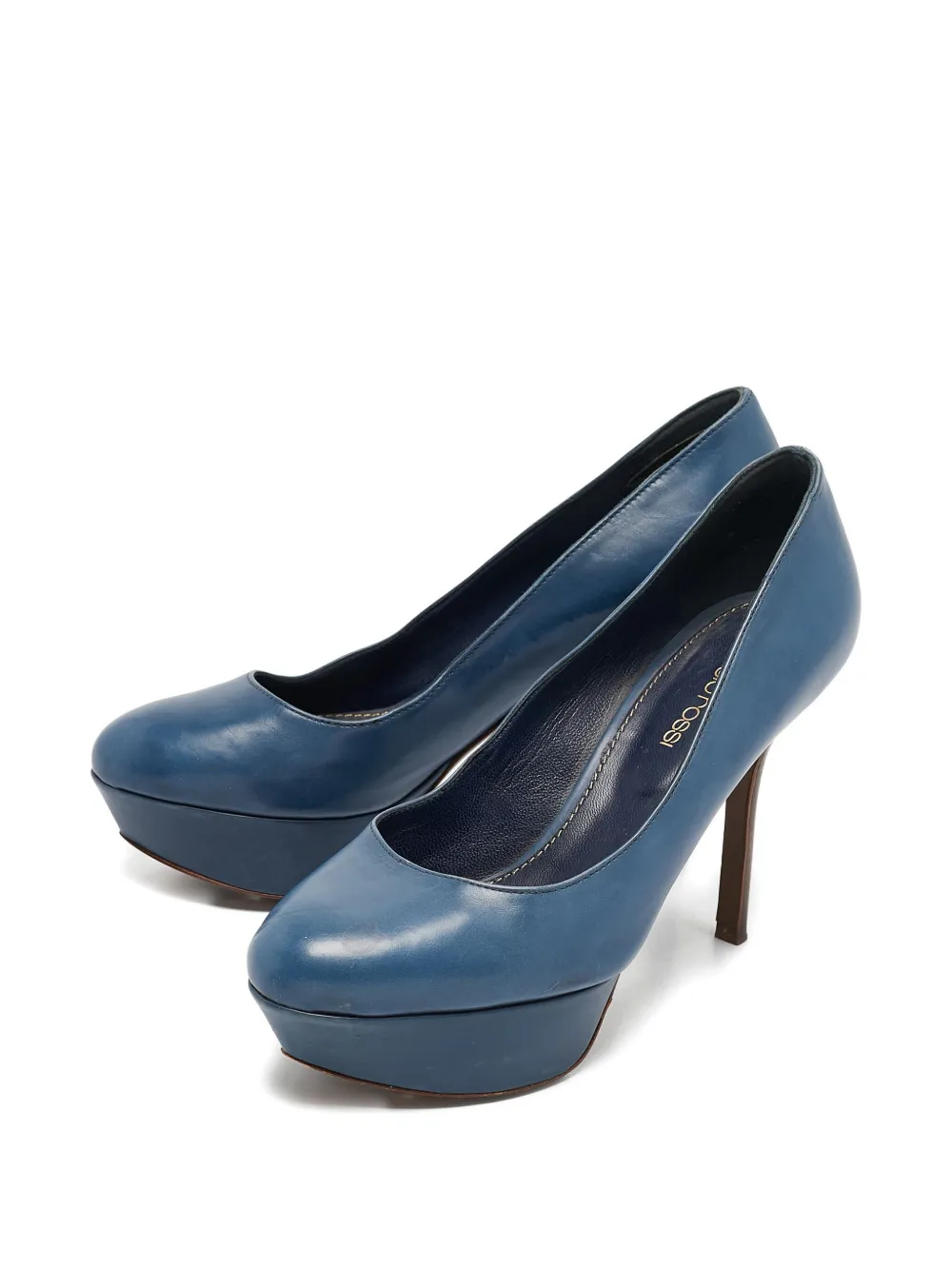 Sergio Rossi Vintage Pre-owned 120 mm pumps met plateauzool - Blauw