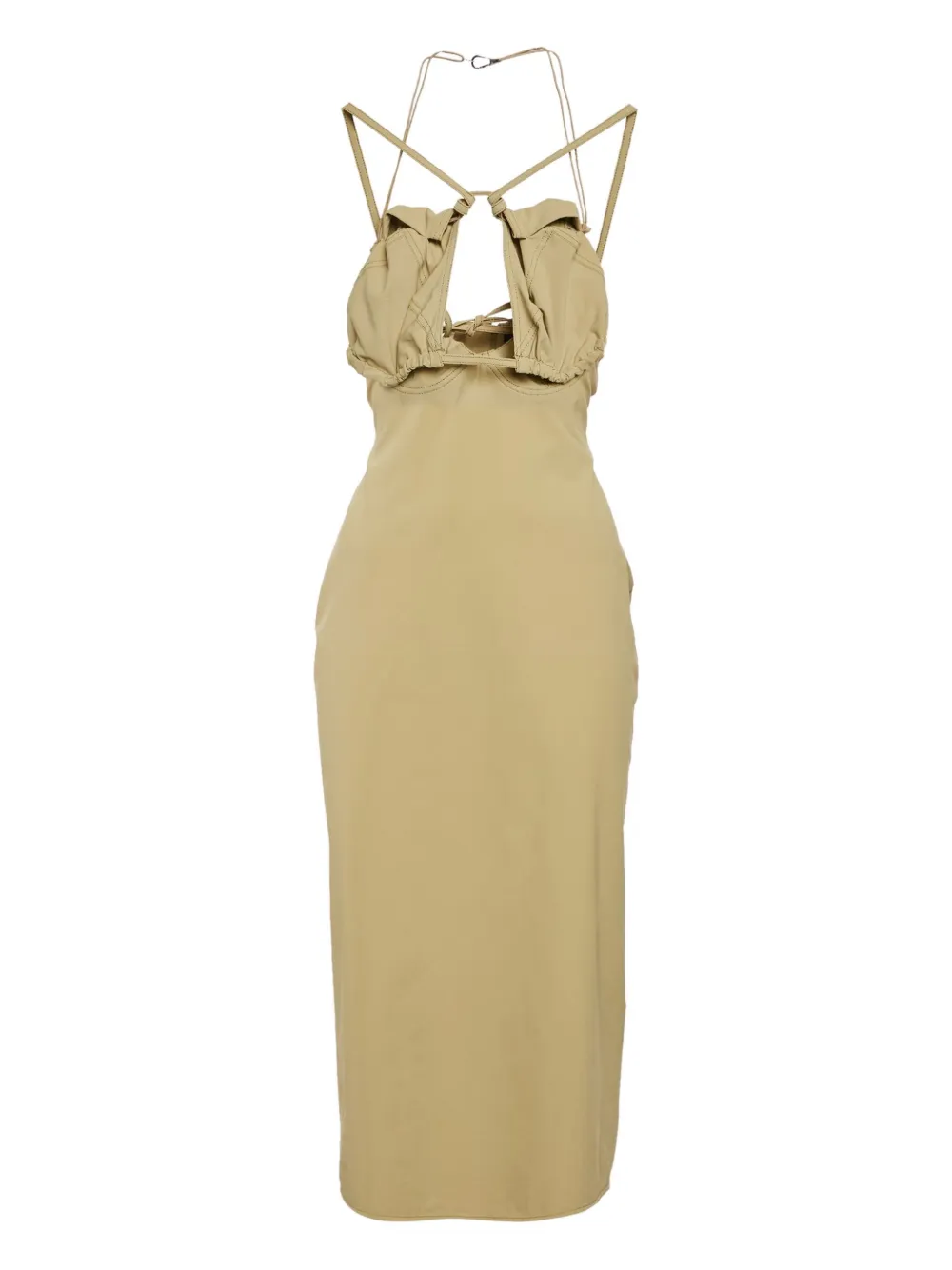 Jacquemus Pre-Owned cut-out midi dress - グリーン Jacquemus Pre-Owned cut-out midi dress - グリーン