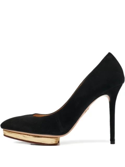 Charlotte Olympia 110mm Debbie platform suede pumps