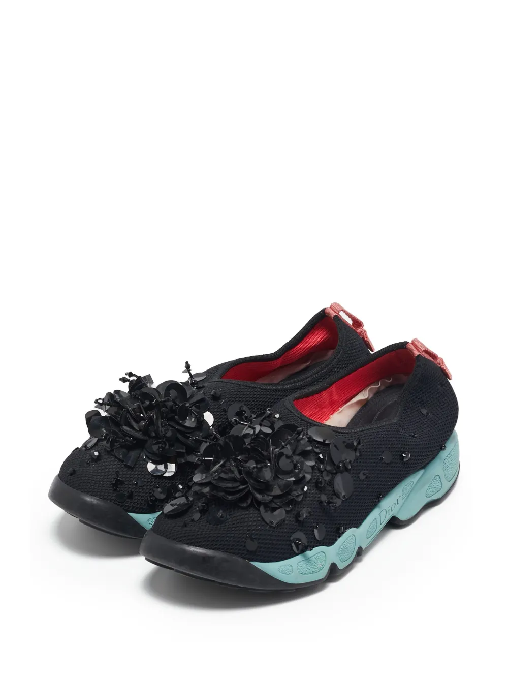 Christian Dior Pre-Owned Sneakers verfraaid met bloemen - Zwart
