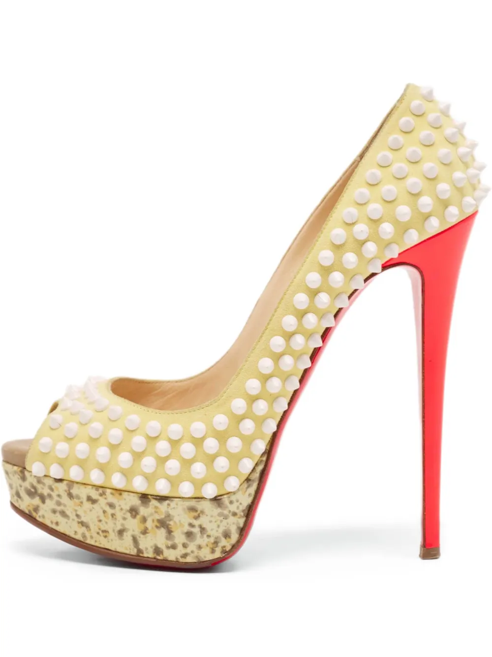 Christian Louboutin Pre-Owned 145mm Lady Peep spike pumps - ホワイト Christian Louboutin Pre-Owned 145mm Lady Peep spike pumps - ホワイト