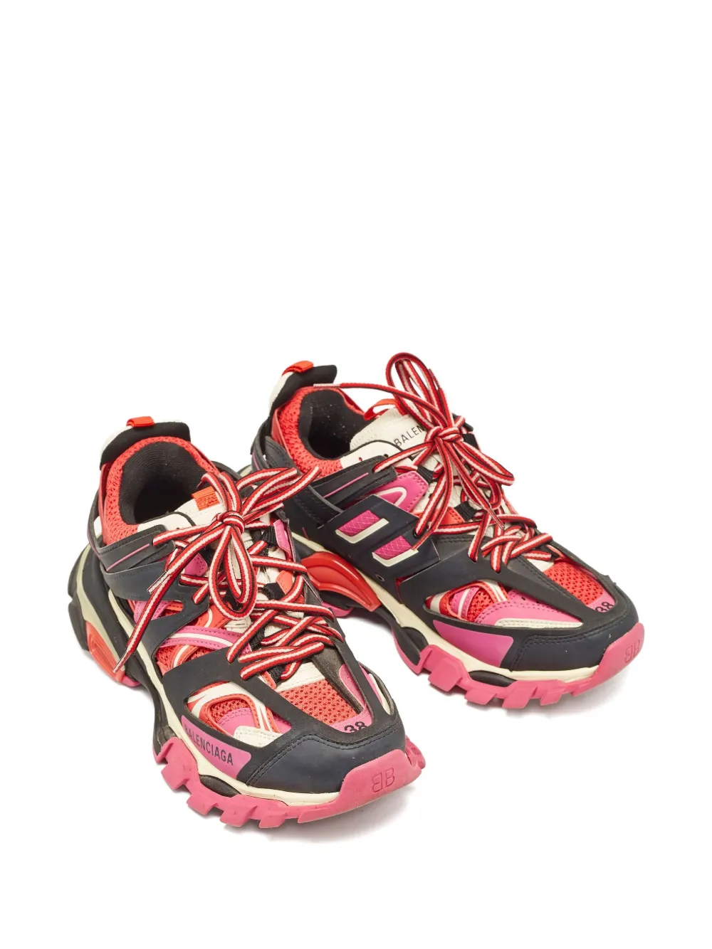 Balenciaga Pre-Owned Gelaagde trainingssneakers met mesh - Rood