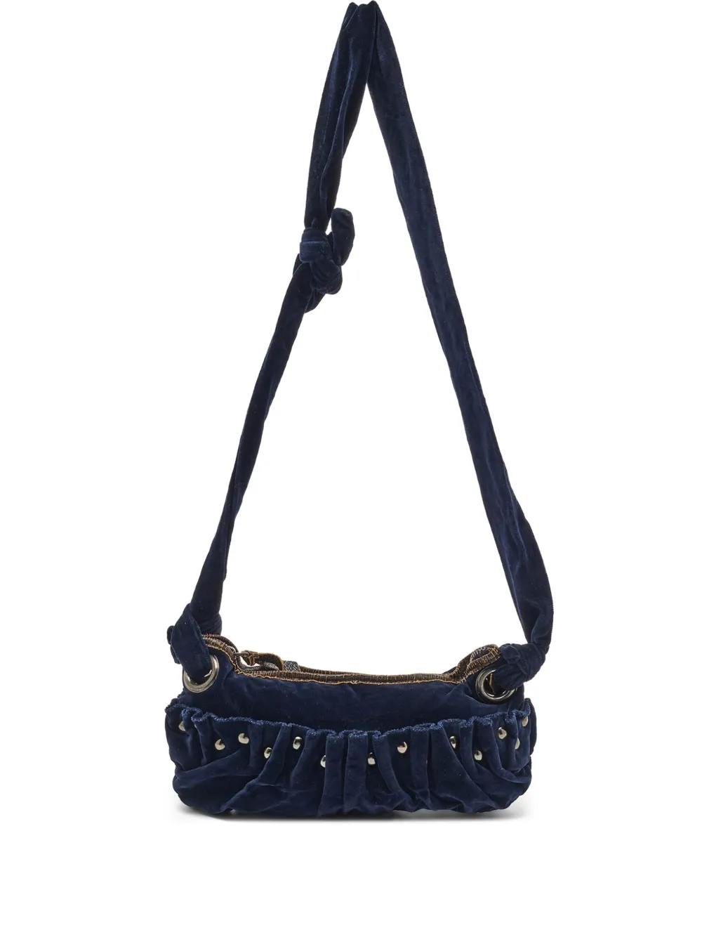 Miu Miu Pre-Owned Velvet Studded Shoulder Bag | azul | Image 1