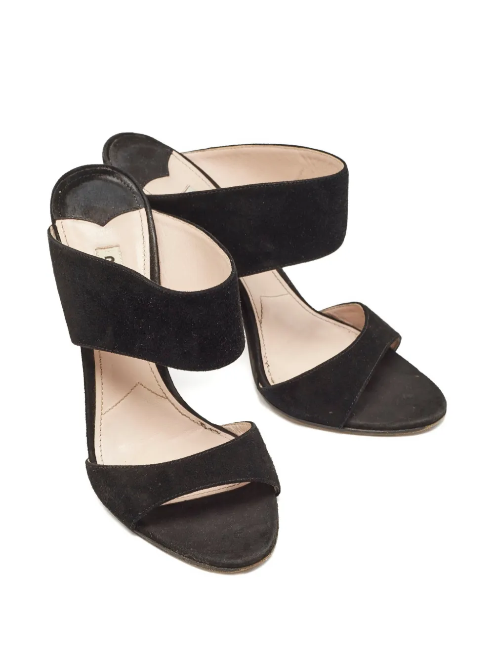 Miu Miu Pre-Owned 125 mm suède sandalen - Zwart
