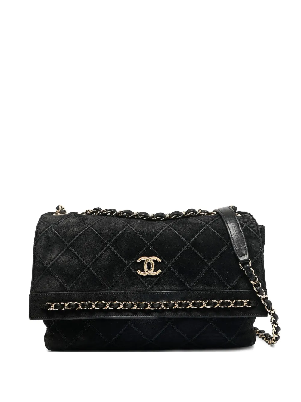 CHANEL Pre-Owned ココマーク スエード ショルダーバッグ - ブラック CHANEL Pre-Owned ココマーク スエード ショルダーバッグ - ブラック