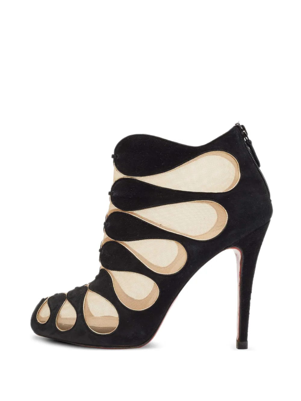 Christian Louboutin Pre-Owned 115mm suede mesh boots - Nero