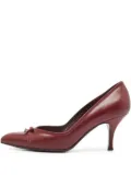 Ferragamo Pre-Owned pointed-toe bow-detail pumps - Red