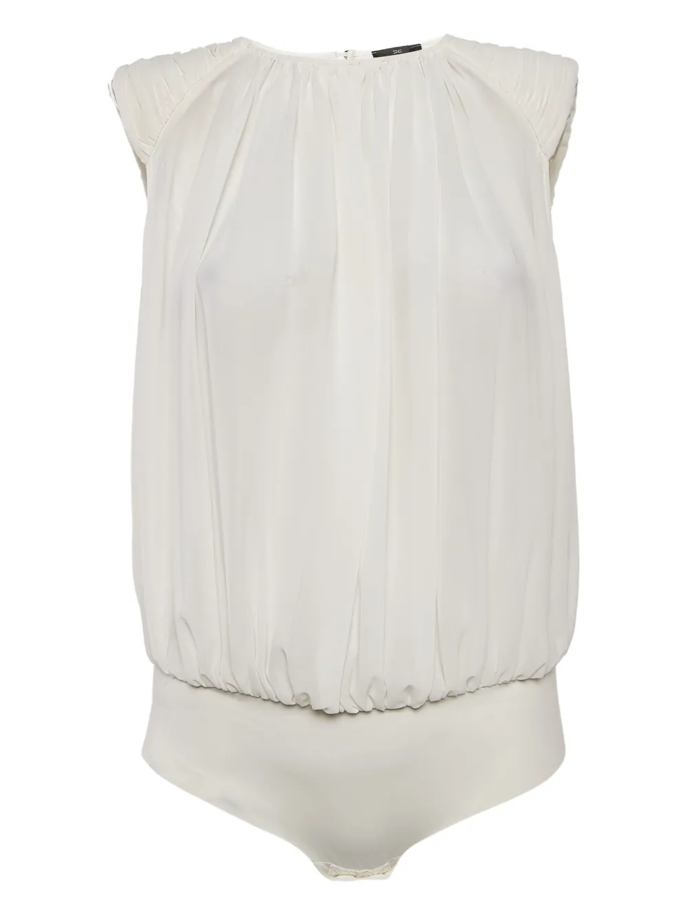 Pre-owned Elisabetta Franchi  Pleat-detail Bodysuit In White