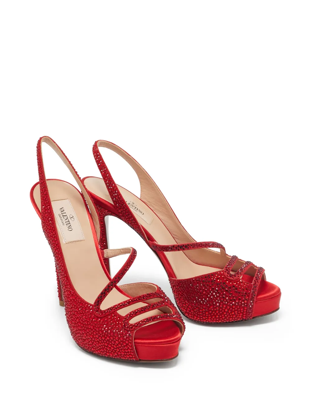 Valentino Garavani Pre-Owned Sandalen verfraaid met stras - Rood