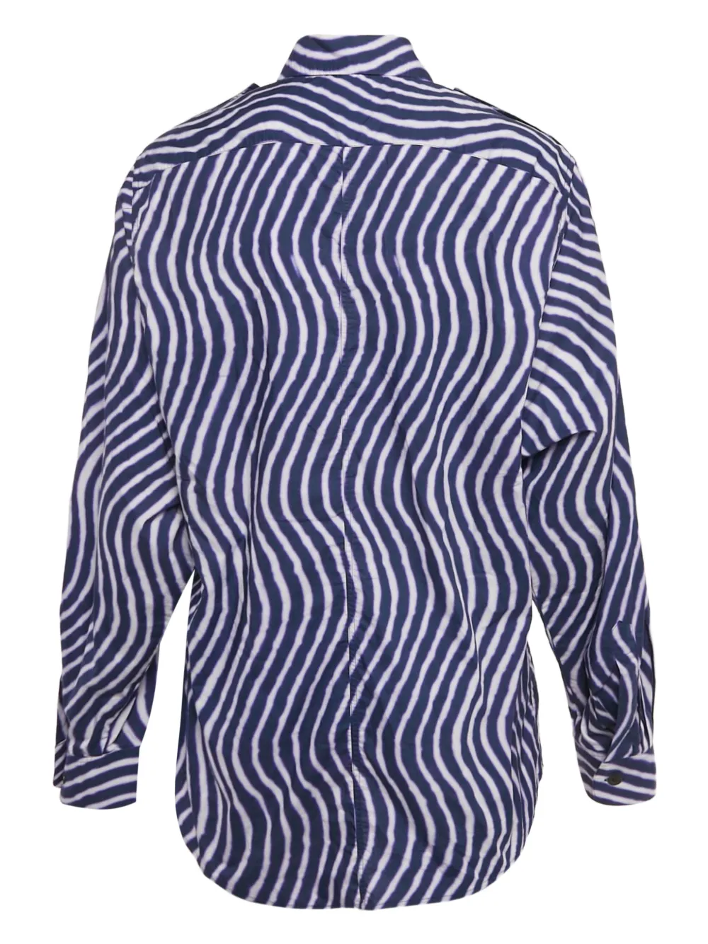Dries Van Noten Pre-Owned wave-print cotton shirt | Image 2