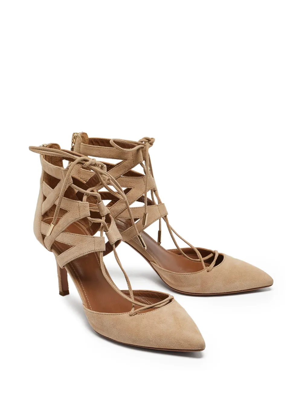 Aquazzura pre-owned 105mm lace-up pumps | Image 2