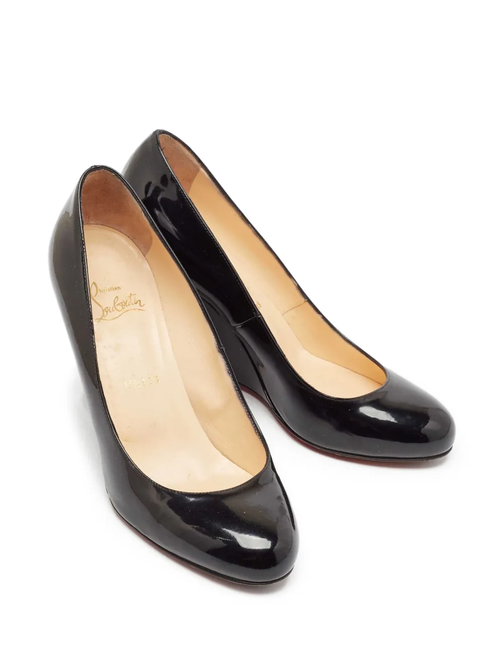 Christian Louboutin Pre-Owned 85 mm leren pumps met sleehak - Zwart