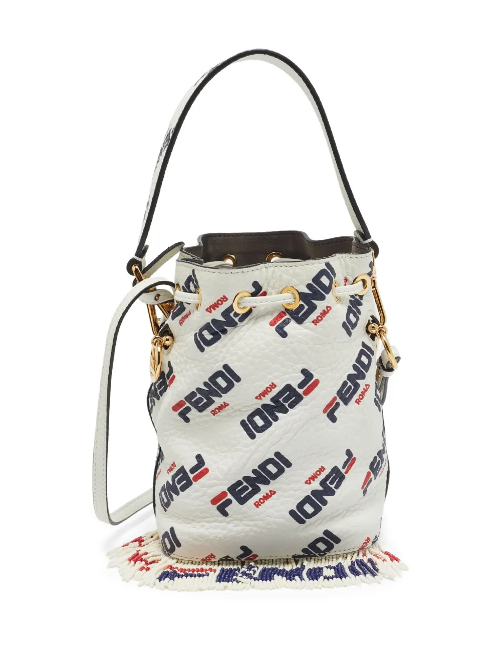 Pre-owned Fendi X Fila Leather Bucket Bag