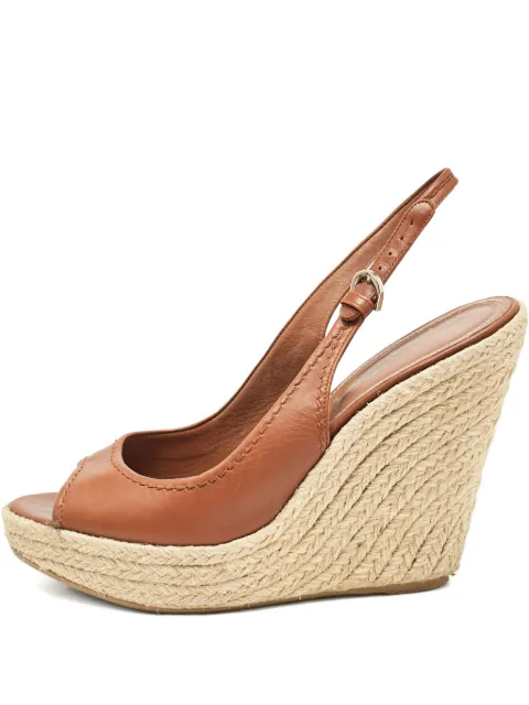 Sergio Rossi Vintage pre-owned leather wedge-heel sandals