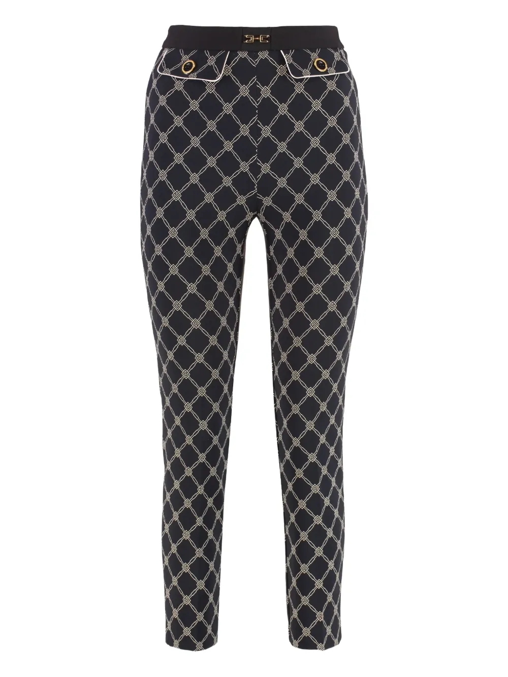 Elisabetta Franchi geometric-print trousers Zwart