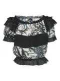 Just Cavalli Vintage pre-owned ruffled off-the-shoulder blouse - White