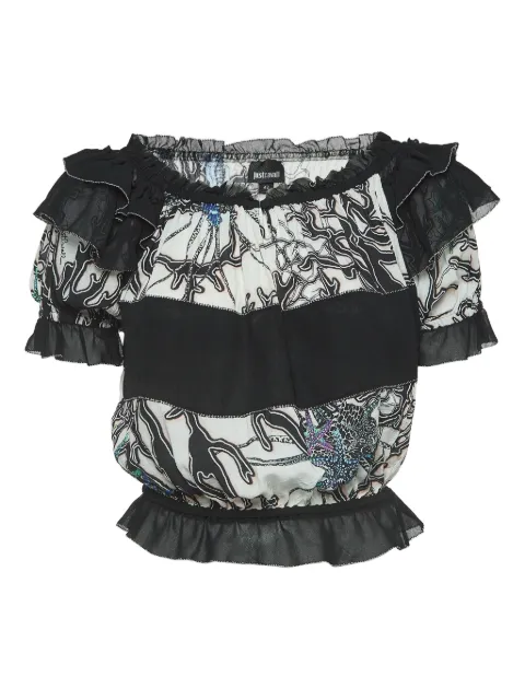 Just Cavalli Vintage pre-owned ruffled off-the-shoulder blouse
