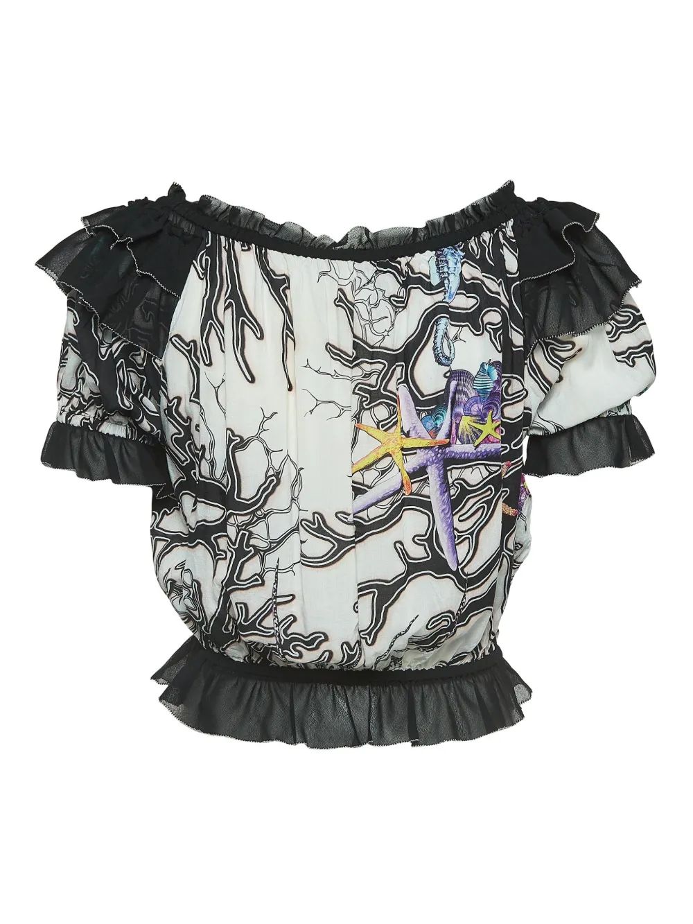 Just Cavalli Vintage pre-owned ruffled off-the-shoulder blouse | Image 2