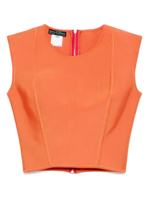 Herve L. Leroux jewel neck sleeveless cropped top