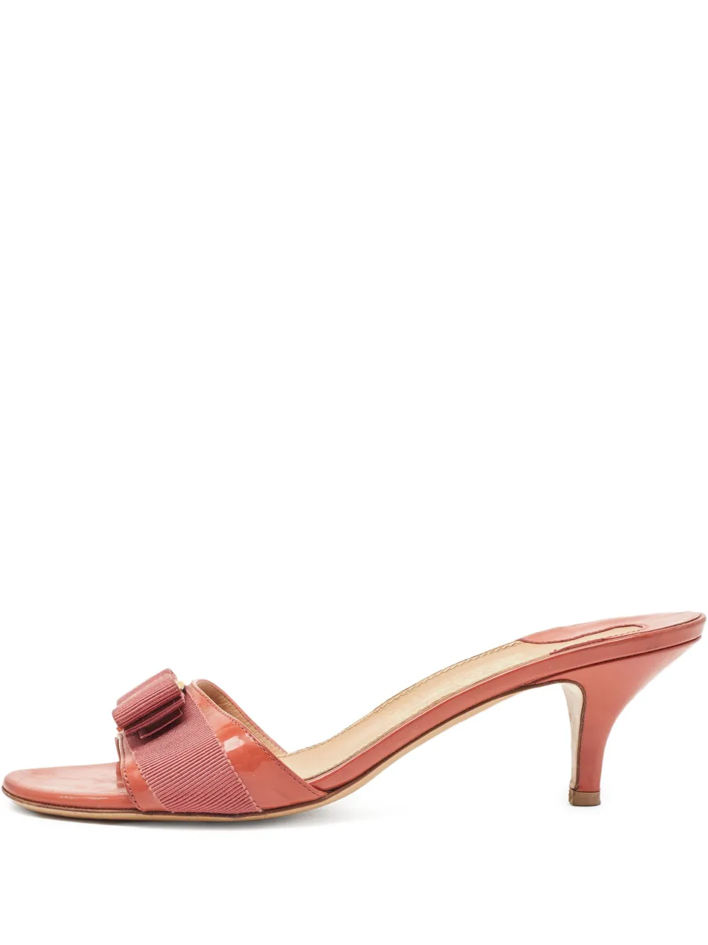 Ferragamo Pre-Owned 70mm bow-detailed sandals | Orange | Image 1
