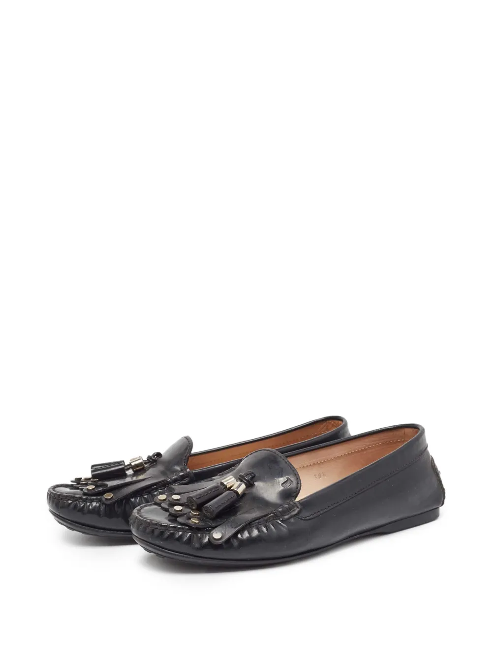 Tod's Pre-owned loafers verfraaid met kwastje - Zwart