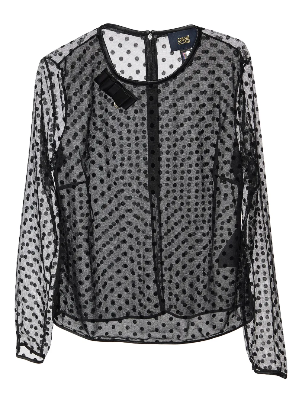 Roberto Cavalli pre-owned polka dot sheer blouse | Black | Image 1