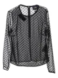 Roberto Cavalli pre-owned polka dot sheer blouse - Black