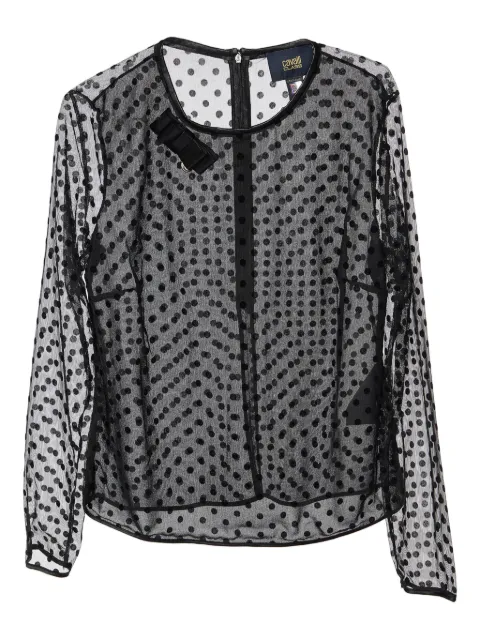 Roberto Cavalli pre-owned polka dot sheer blouse
