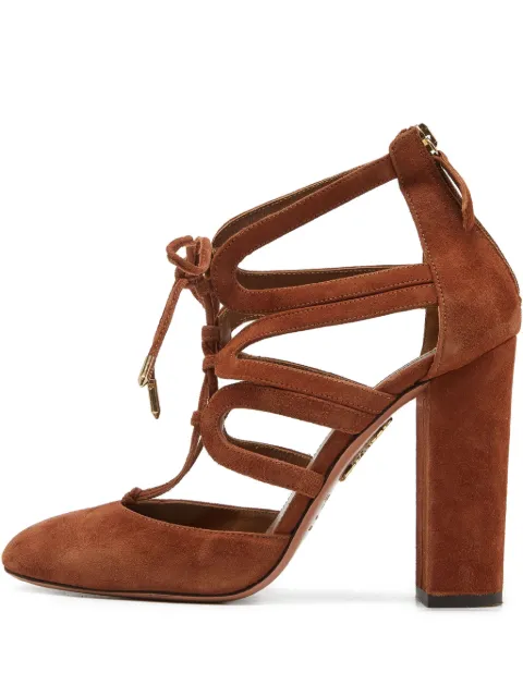 Aquazzura Pre-Owned 110mm strappy block-heel pumps