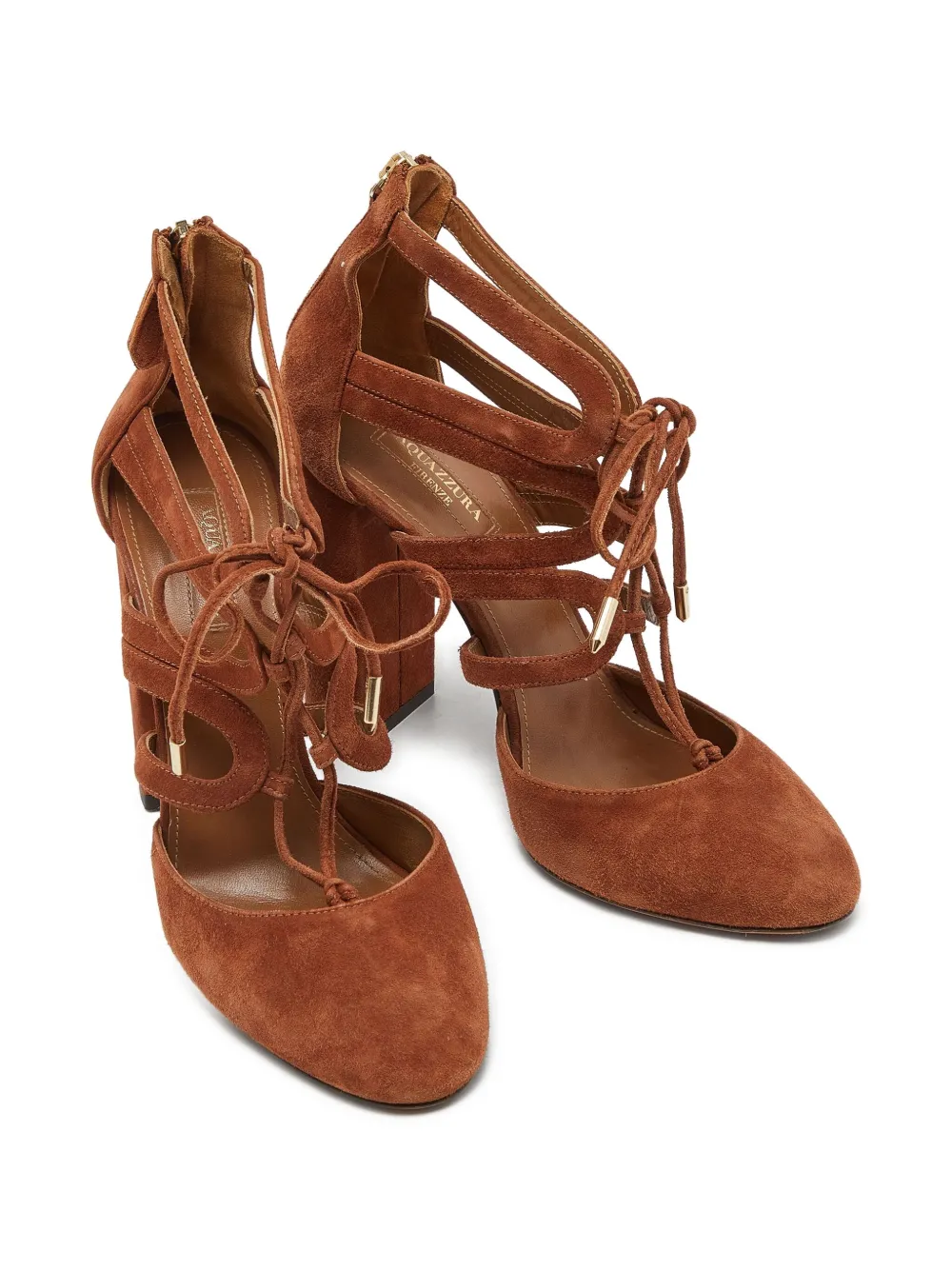 Aquazzura Pre-Owned 110mm strappy block-heel pumps | Image 2