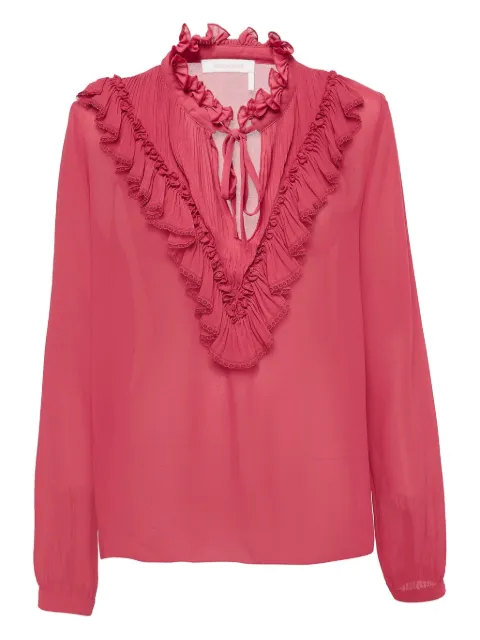 See by Chloé ruffled V-neck blouse