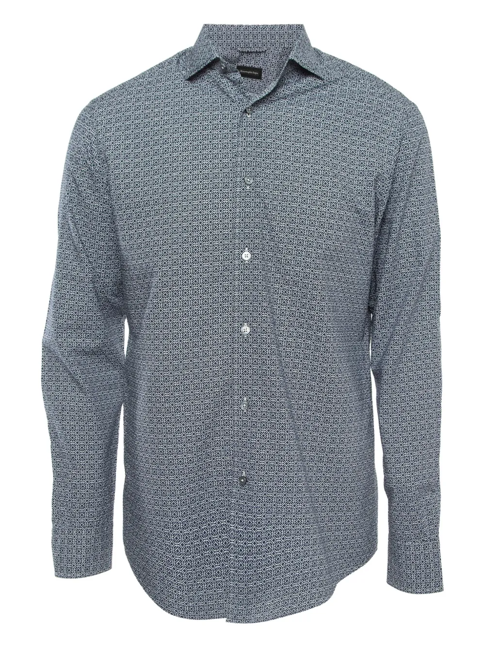 Ermenegildo Zegna Vintage geometric-pattern cotton shirt | Blue | Image 1