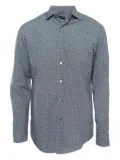 Ermenegildo Zegna Vintage geometric-pattern cotton shirt - Blue