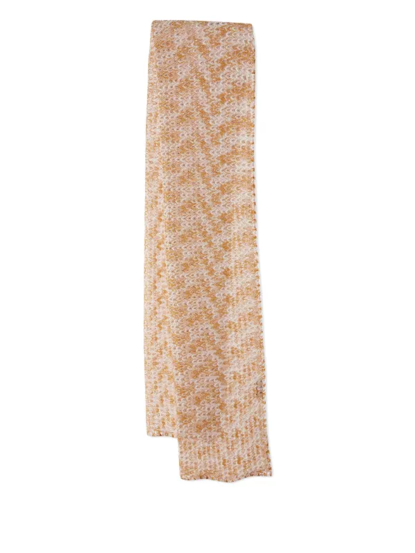 Missoni Pre-owned Scalloped Pattern Scarf in Orange
