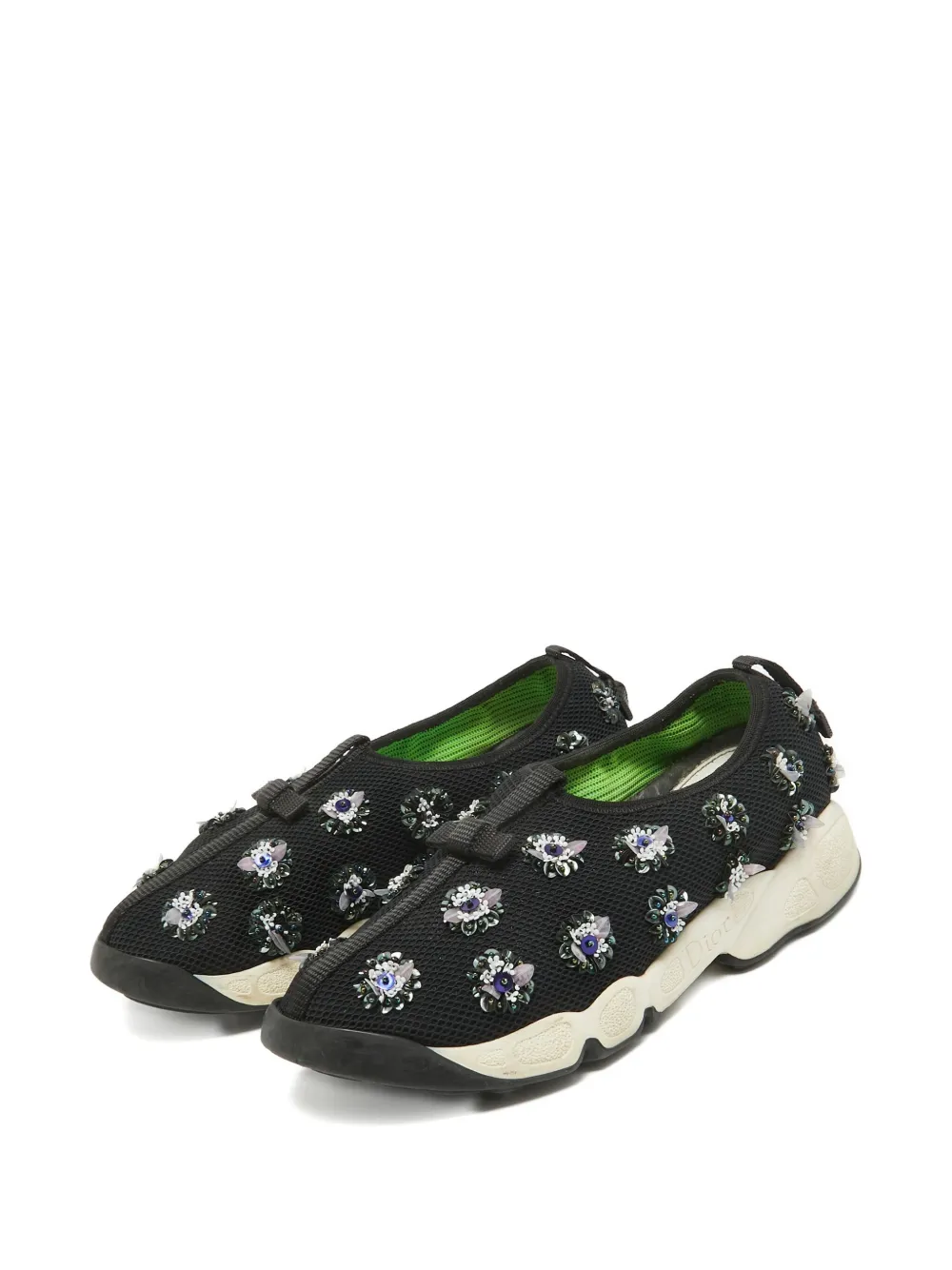 Christian Dior Pre-Owned 2014 sneakers verfraaid met mesh - Zwart