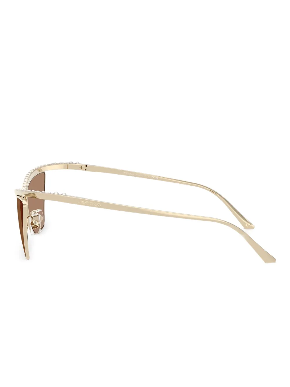 Jimmy Choo Eyewear Zonnebril met cat-eye montuur en kristallen Goud