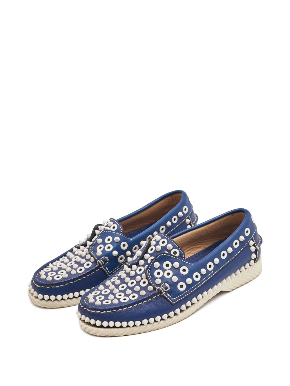 Christian Louboutin Pre-Owned 2024 Spikes Grommets loafers - Blauw