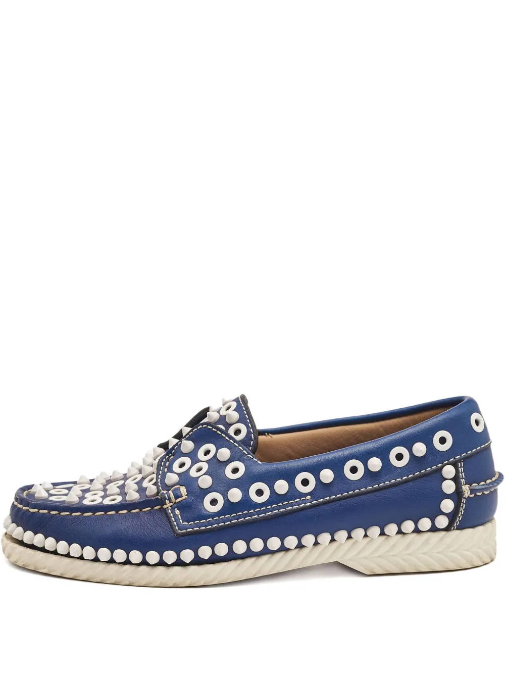 Christian Louboutin Pre-Owned 2024 Spikes Grommets loafers - ブルー Christian Louboutin Pre-Owned 2024 Spikes Grommets loafers - ブルー