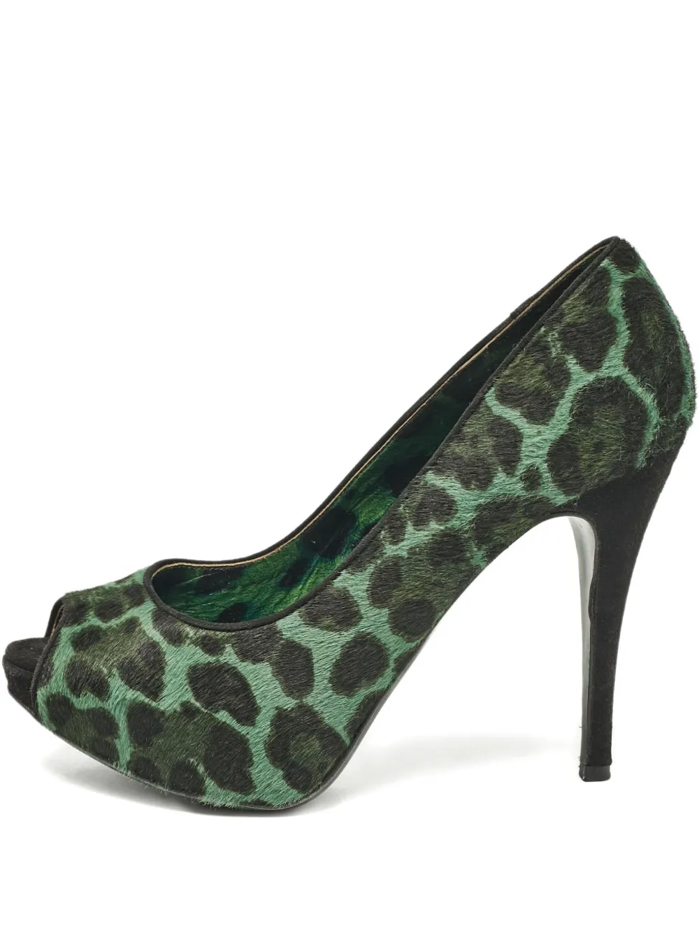 Dolce & Gabbana Pre-Owned 2024 130mm leopard-print pumps | Green | Image 1