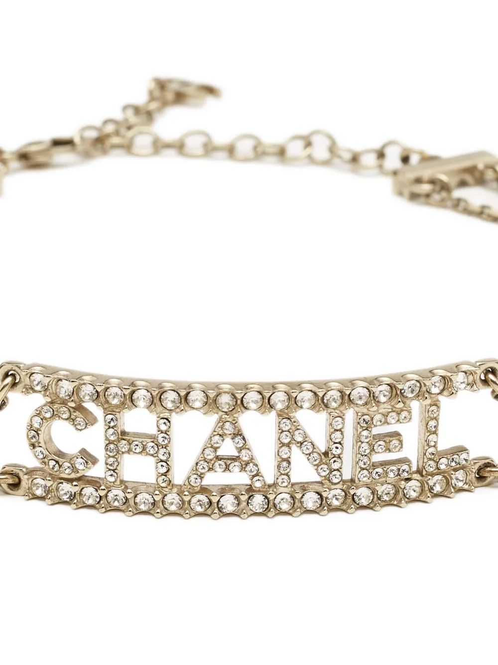 Pre-owned Chanel Crystal-embellished Necklace In Gold